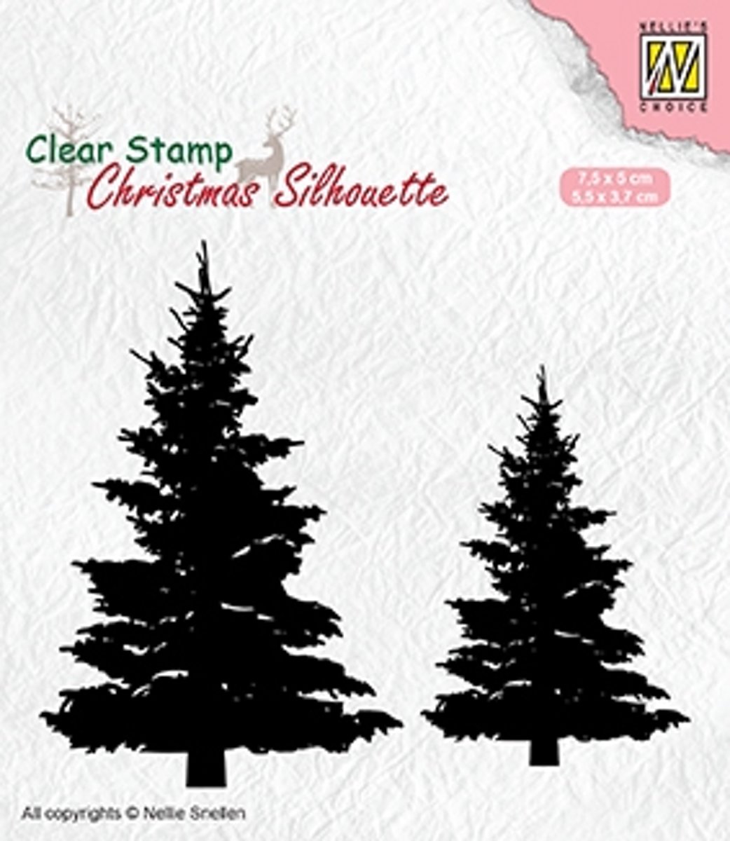 CSIL009 Christmas silhouette clear stamps Fir trees
